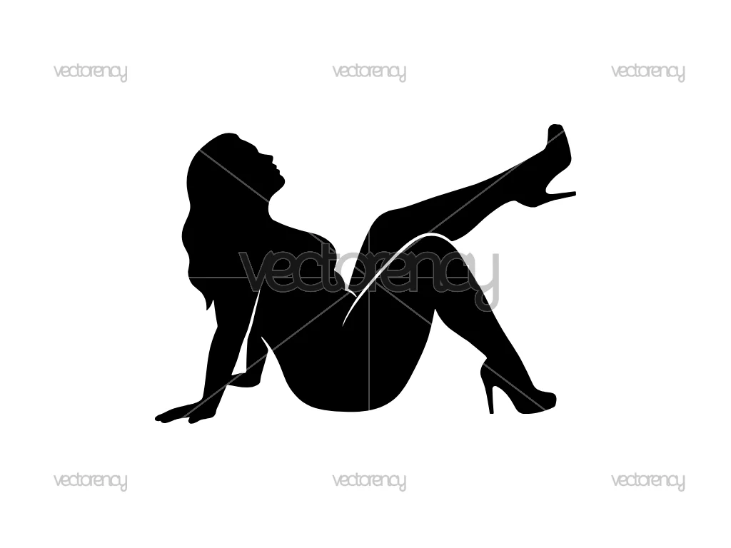 Curvy Sexy Woman Silhouette SVG Plus Size PNG