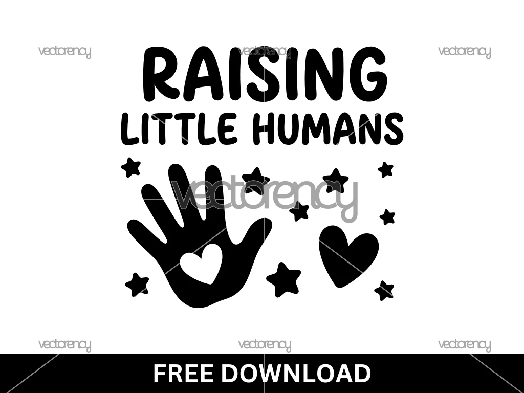 Raising Little Humans SVG Mom Life Quotes PNG Free Download
