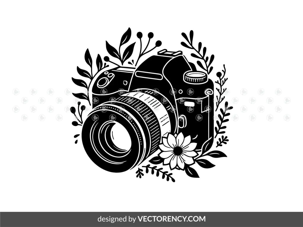 Aesthetic Camera DSLR SVG Vector PNG