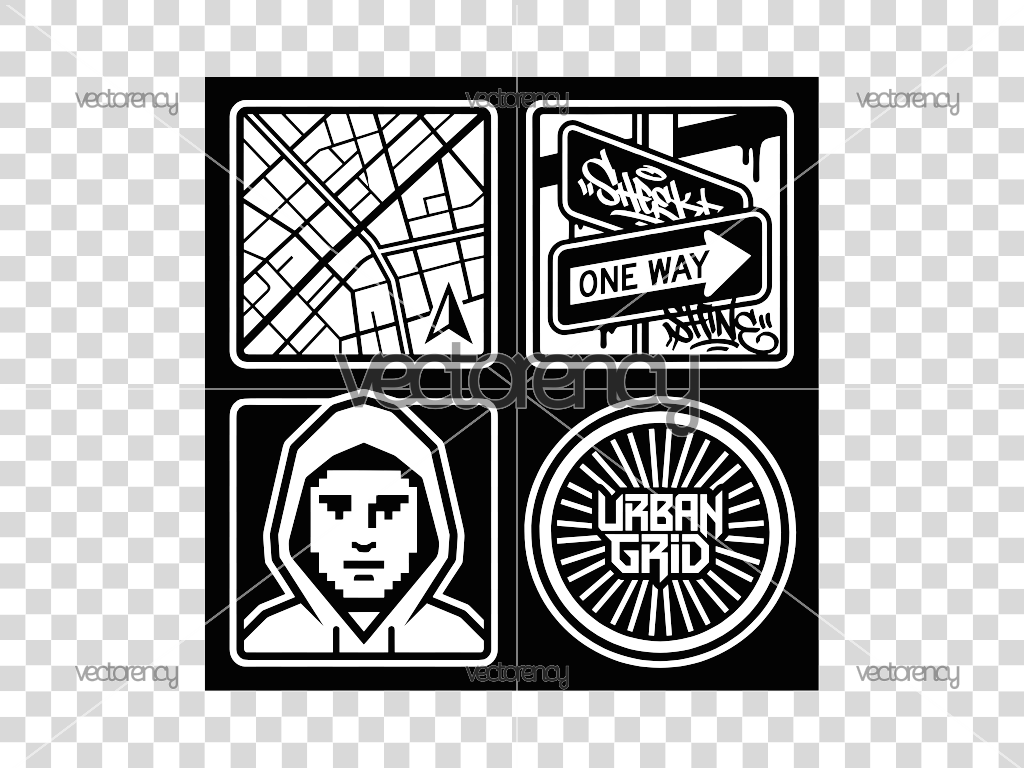 Streetwear Graphic Urban Grid Vector SVG