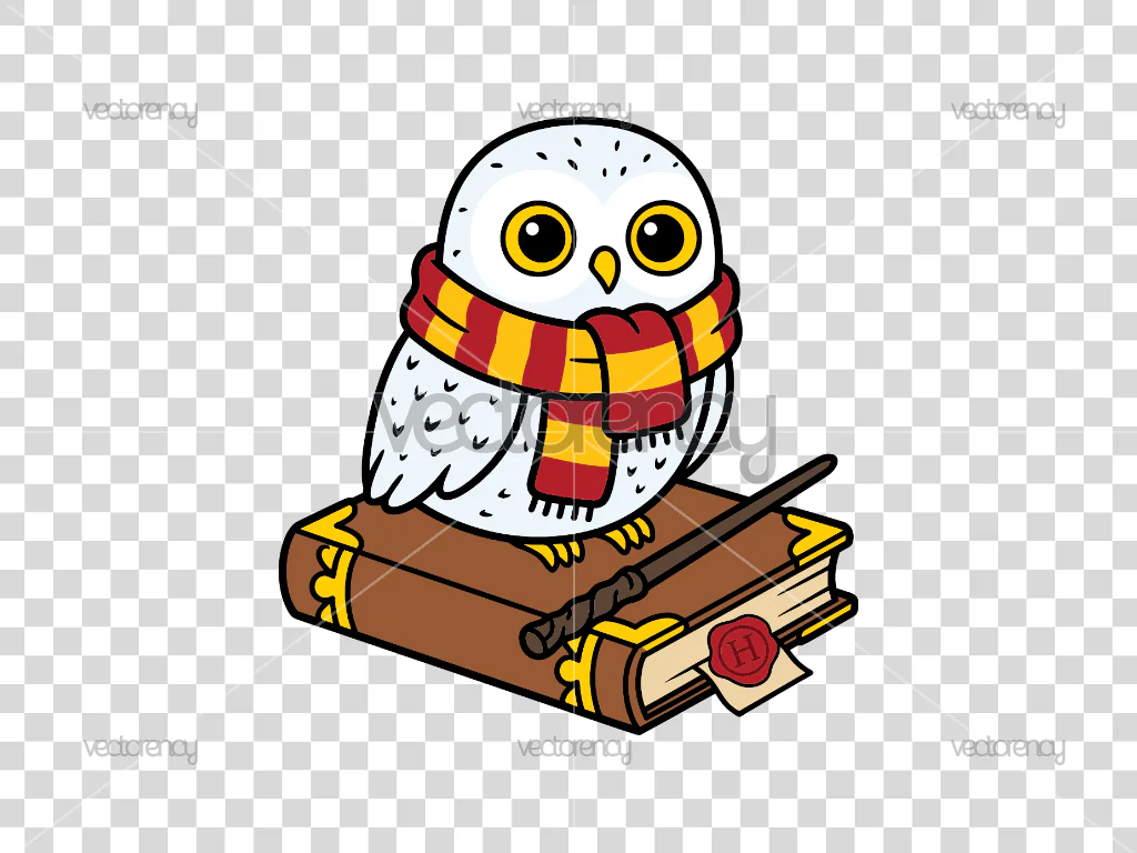 Hedwig the Snowy Owl Harry Potter Clipart Vector Illustration