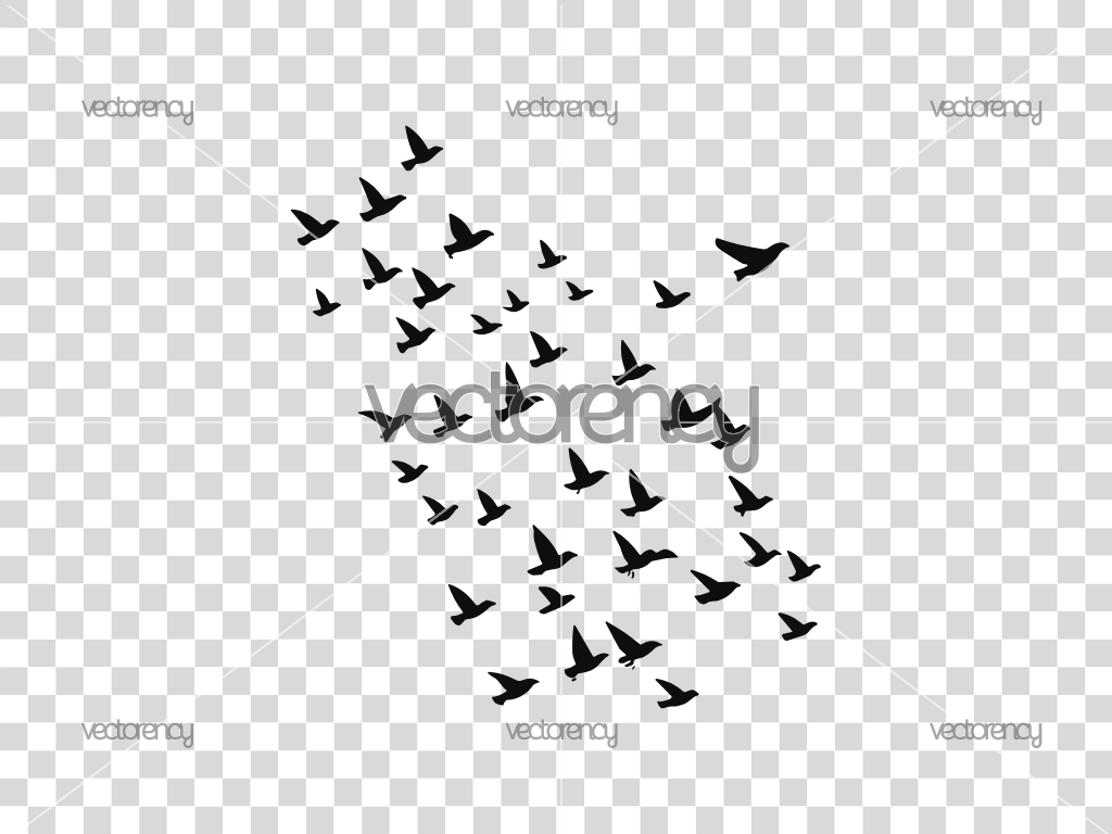 Flock Of Birds Silhouettes SVG