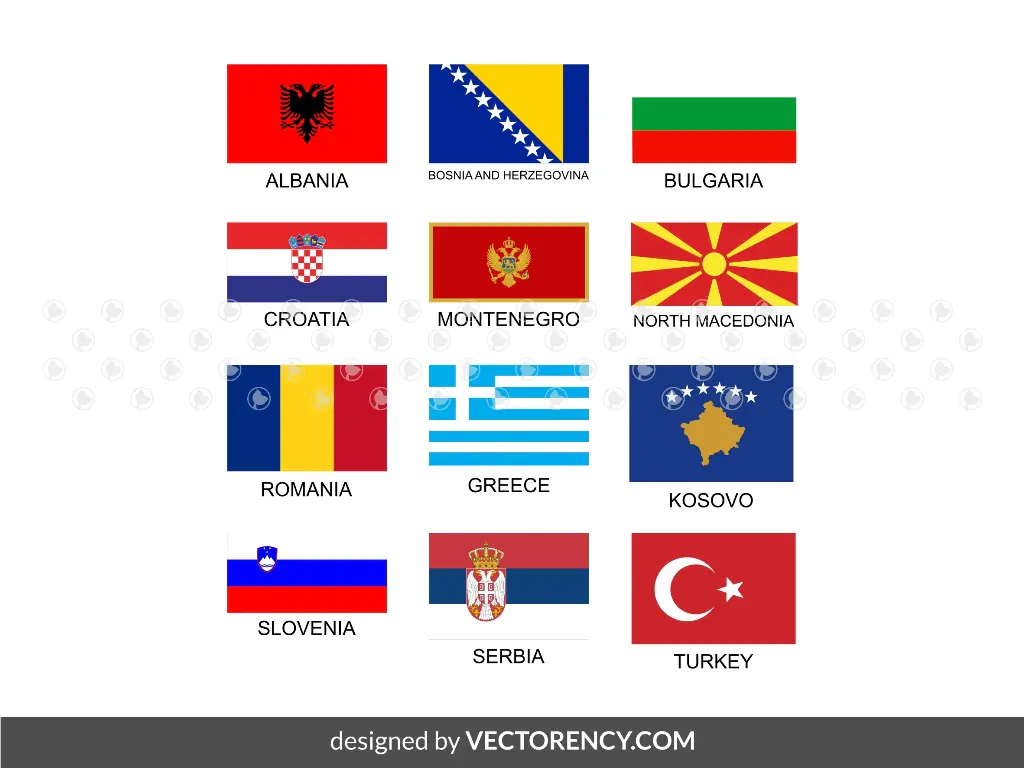 Balkan Flag Vector SVG PNG Collection