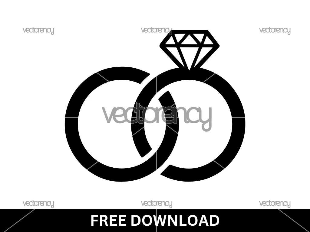 Wedding Rings Icon Vector Free