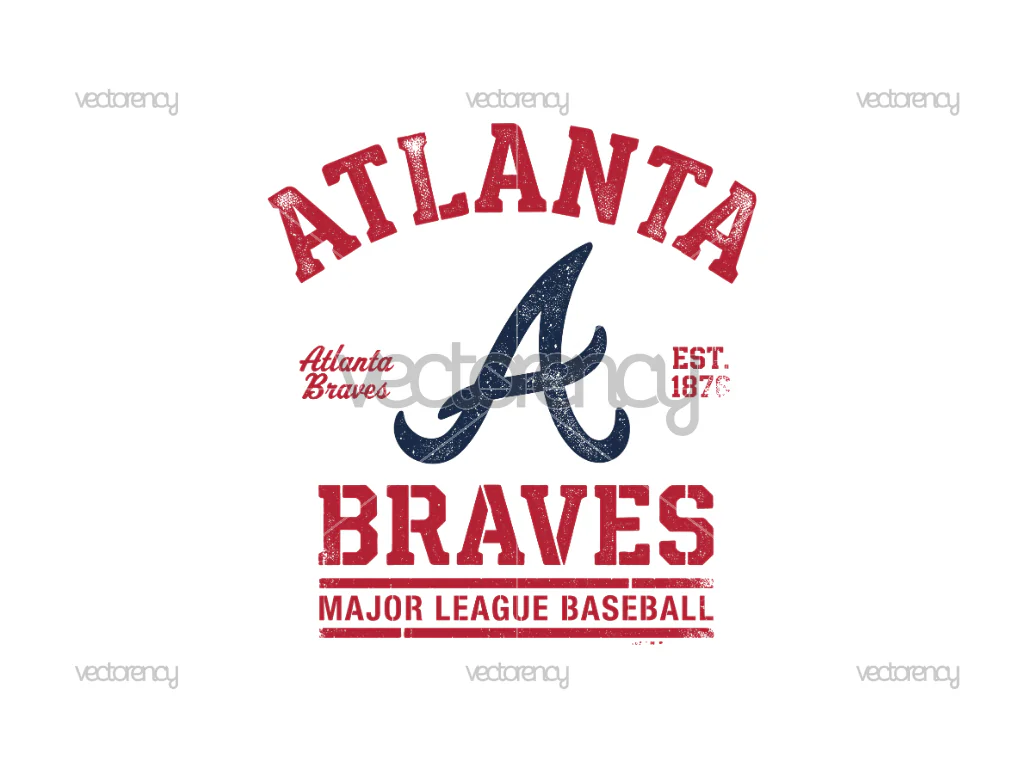 Atlanta Braves Vector Distressed Graphic Design