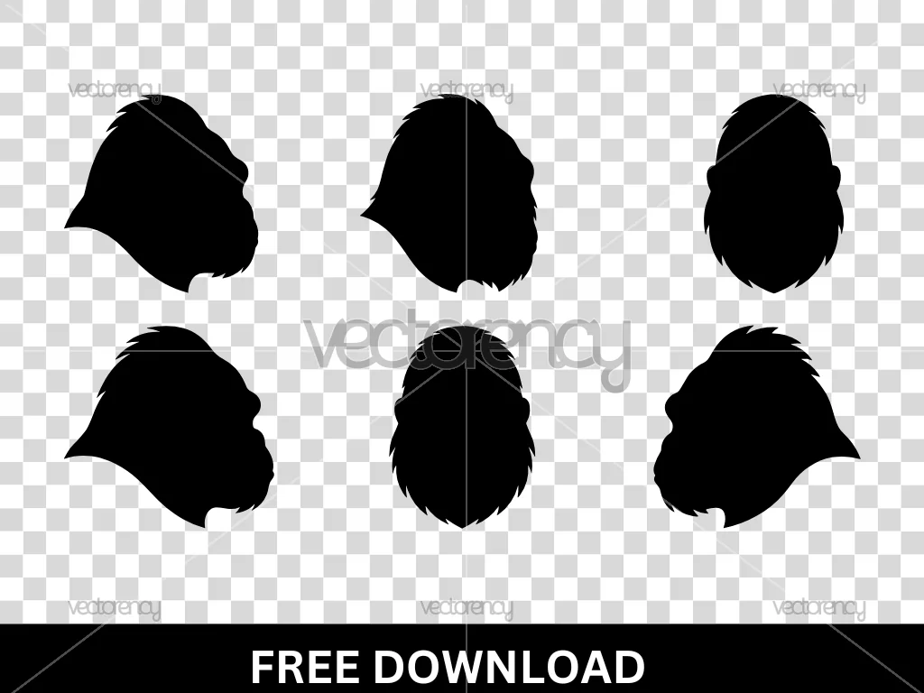 Free Gorilla Head Silhouette Vector SVG