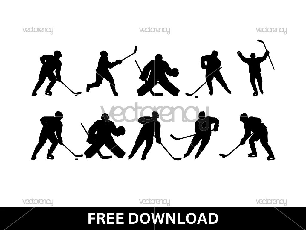 Free Hockey Player Silhouette SVG