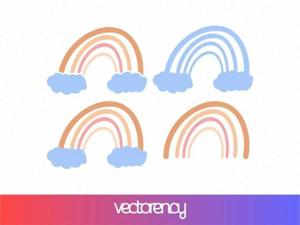 Rainbow SVG Clipart PNG EPS Vector