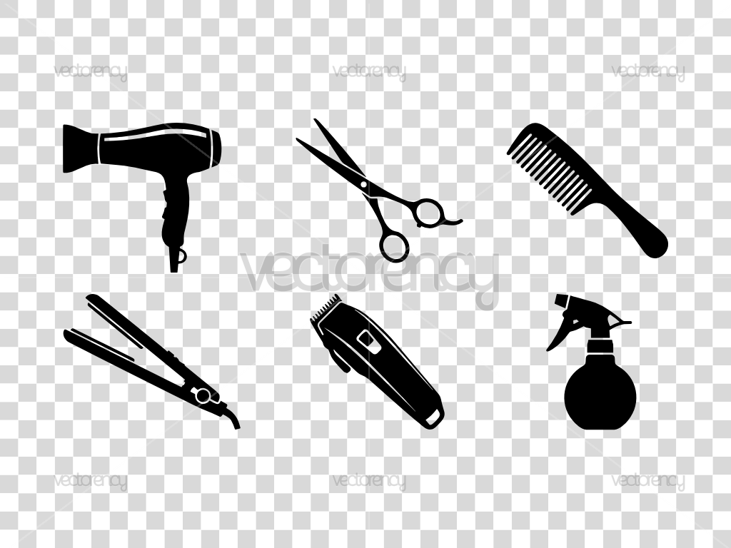 Hairdresser Tools SVG File Barbershop Premium Vector