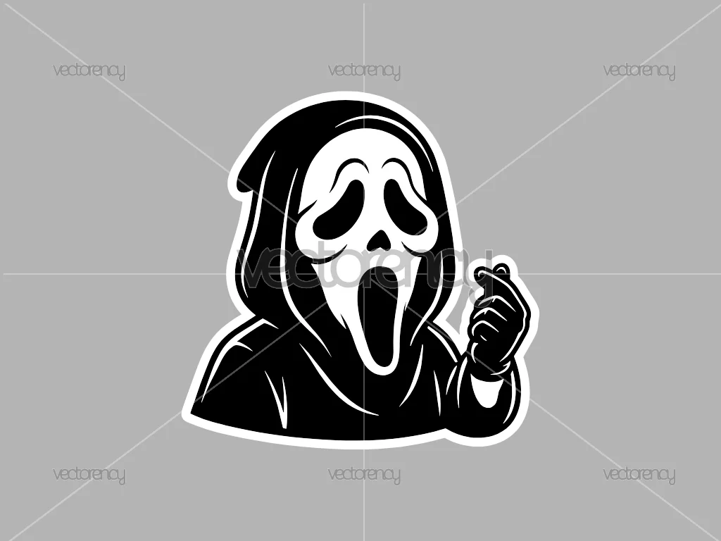 Ghostface Love Gesture SVG Vector Image