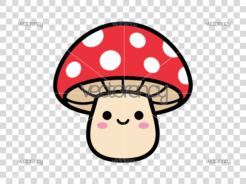Mushroom Kawaii SVG PNG