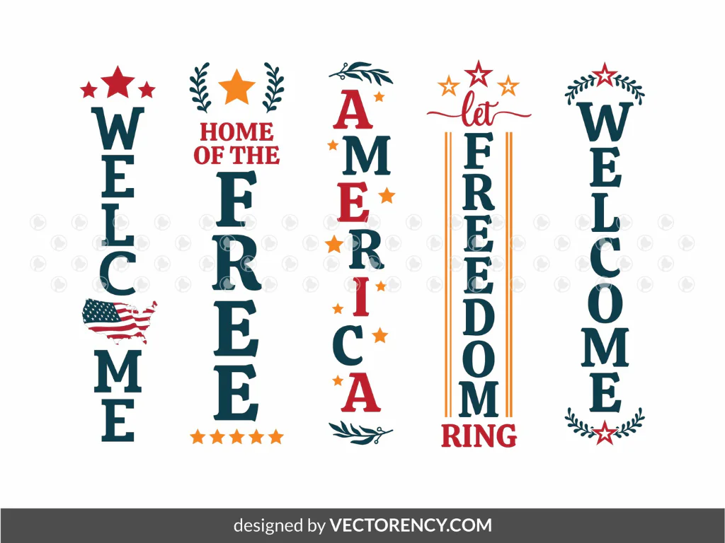 Patriot Porch Welcome Sign SVG