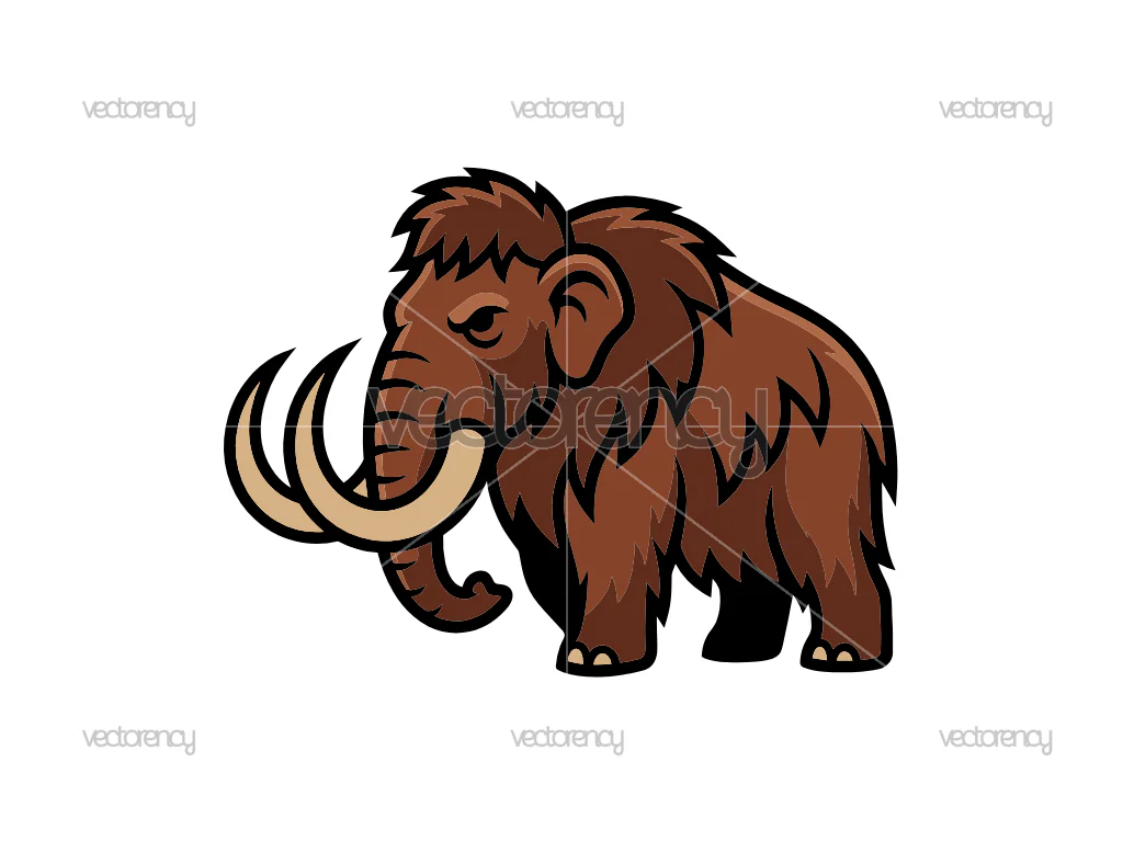 Woolly Mammoth Vector Art Clipart