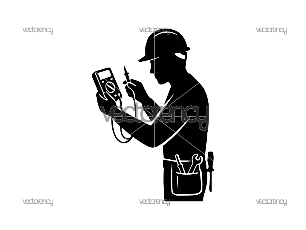 Electrician Worker Graphic in SVG Format