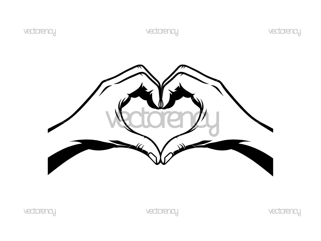 Heart Shape Formed By Two Hands Vector SVG