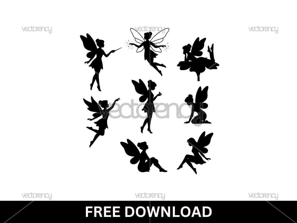 Fairy Silhouette SVG Vector Free Download