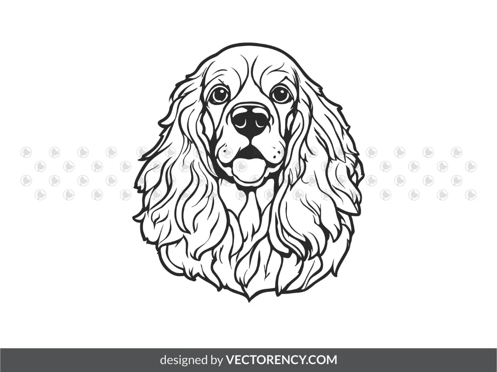 Cocker Spaniel SVG, Dog Clipart Outline