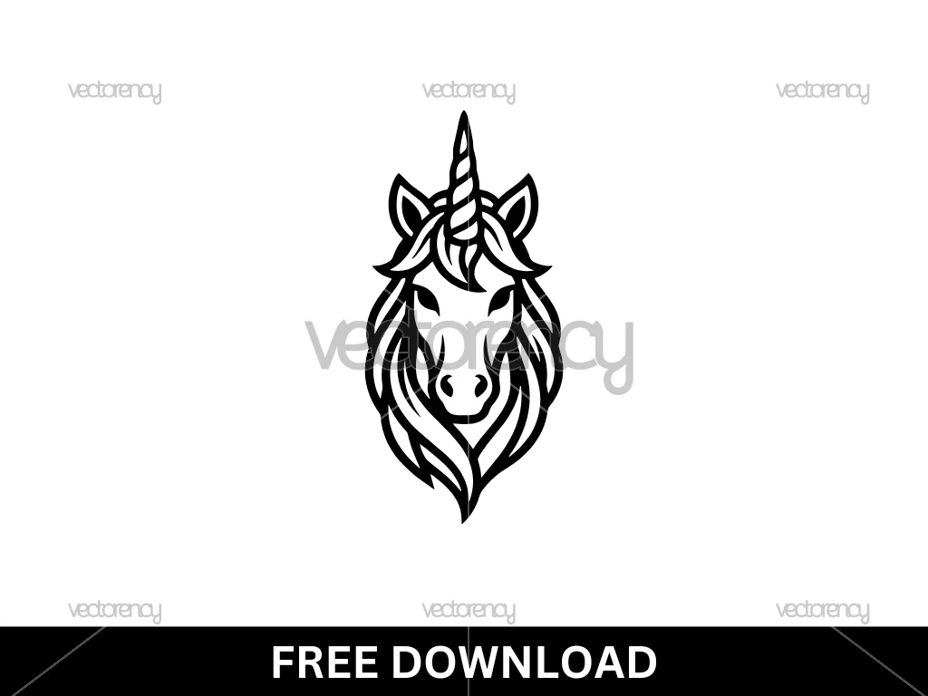Free Unicorn Head Logo Vector Template