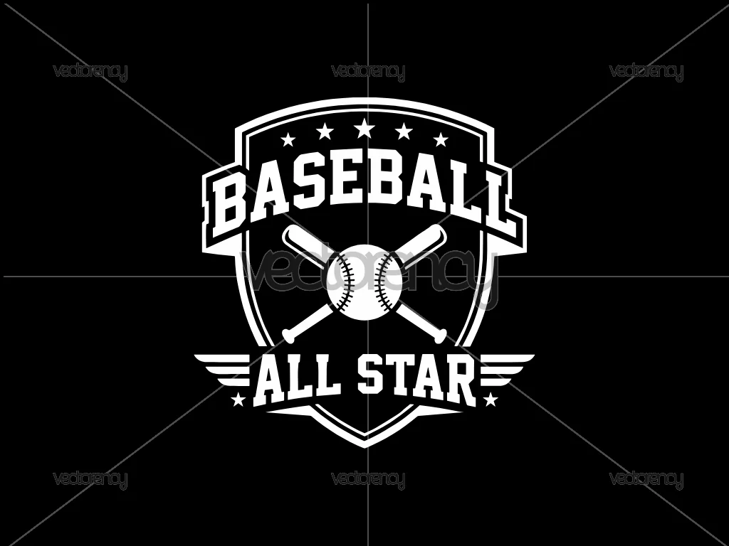 Baseball All Star Vector Logo Template SVG