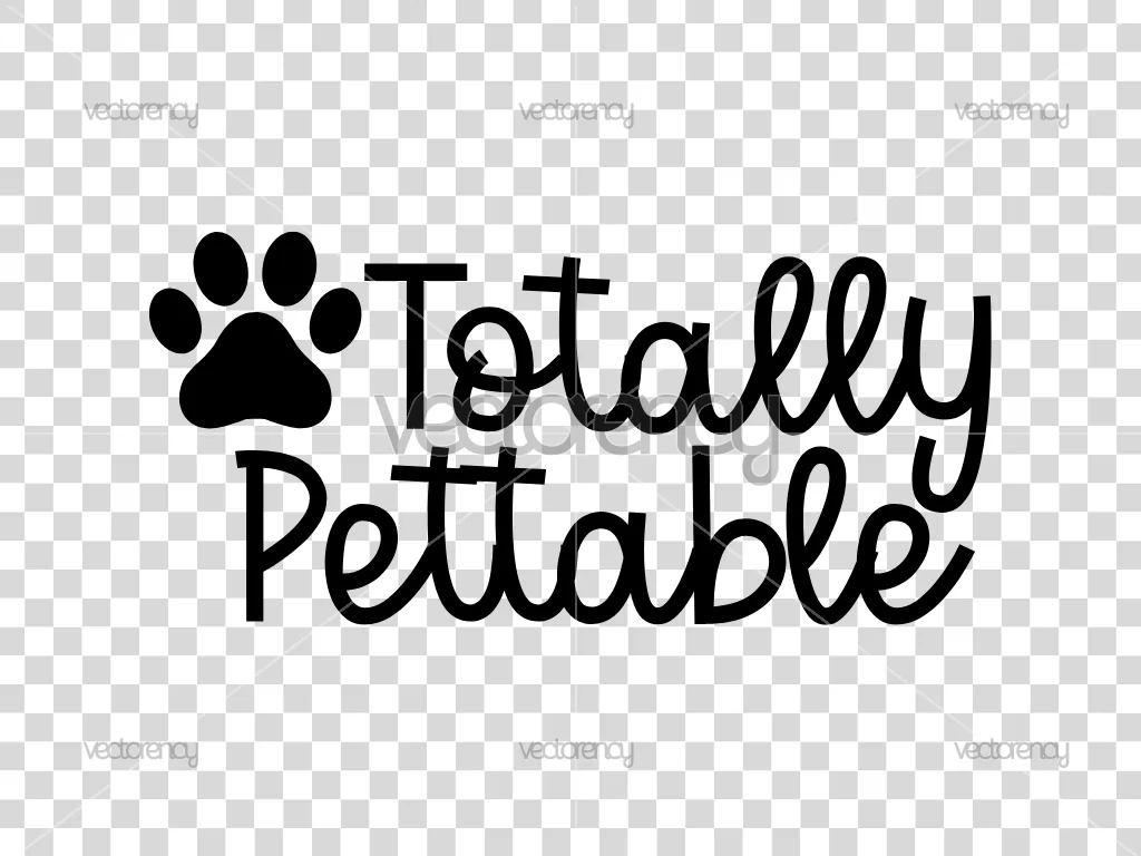 Totally Pettable Dog Bandana Design SVG for Crafters