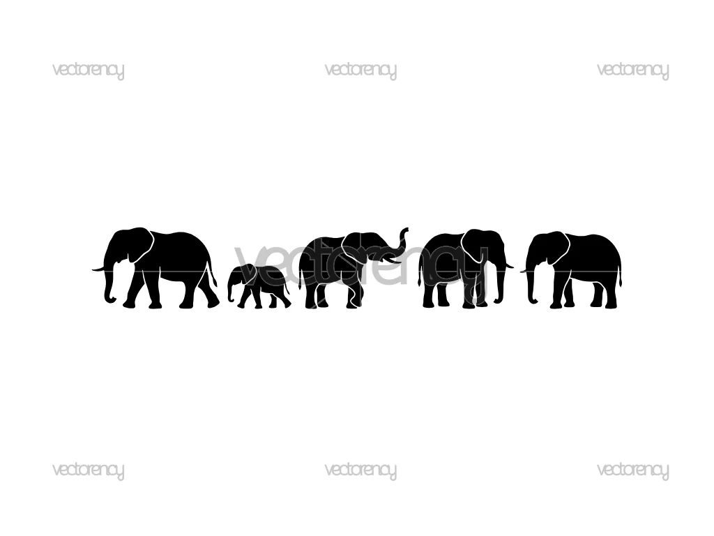 Elephant Silhouette SVG Vector