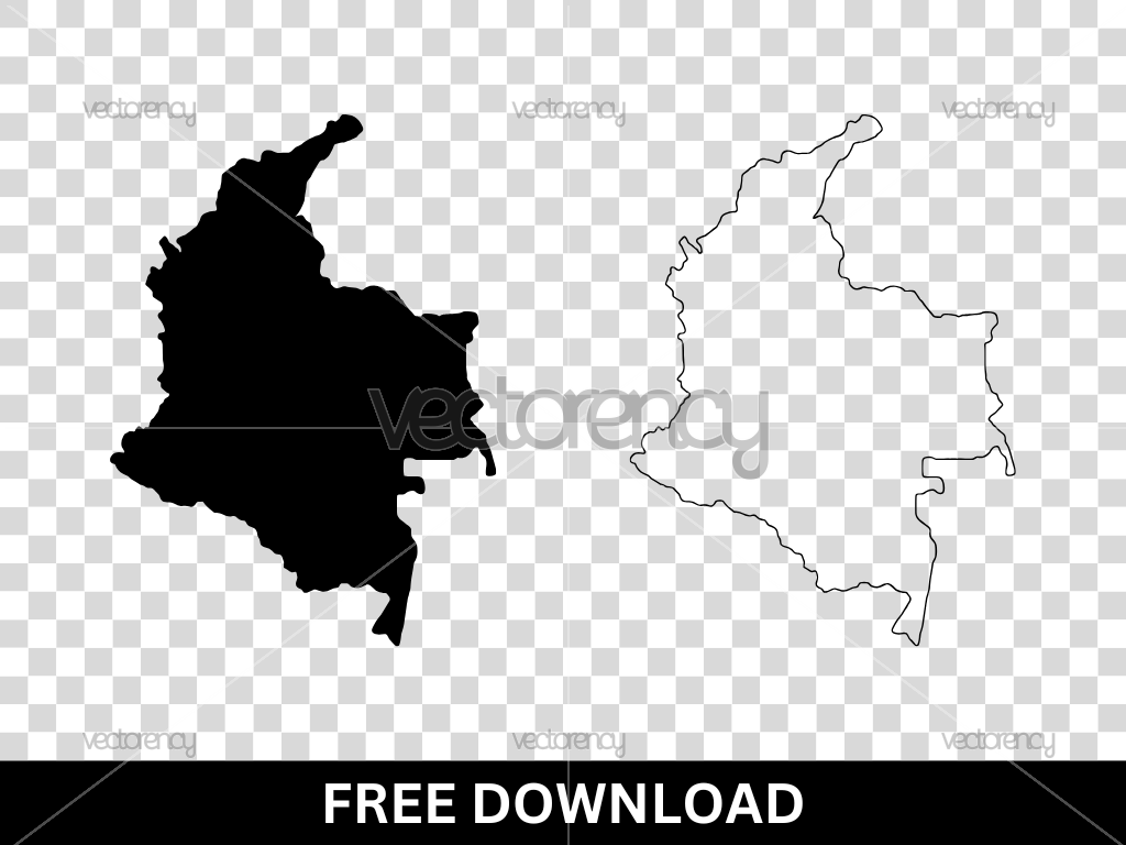 Colombia Map SVG Outline Free