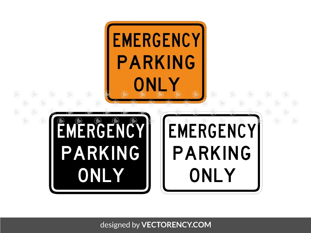 Emergency Parking Only Sign Vector Download