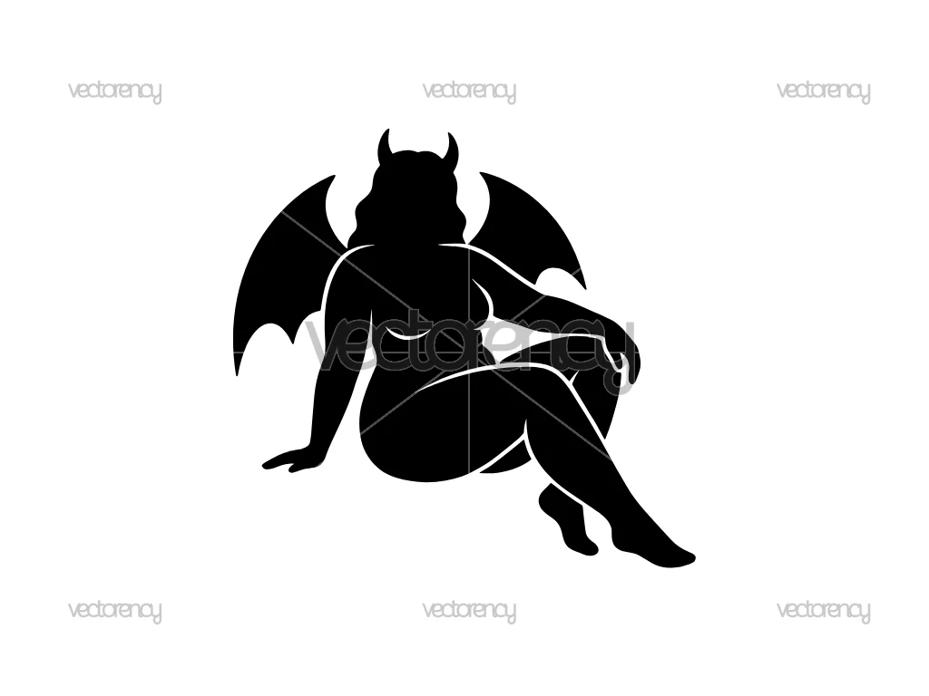 Devil Fat Thick Curvy Mudflap Girl SVG PNG DXF