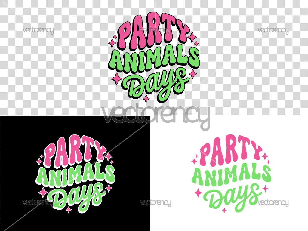 Baseball Party Animals Days Design PNG SVG Vector