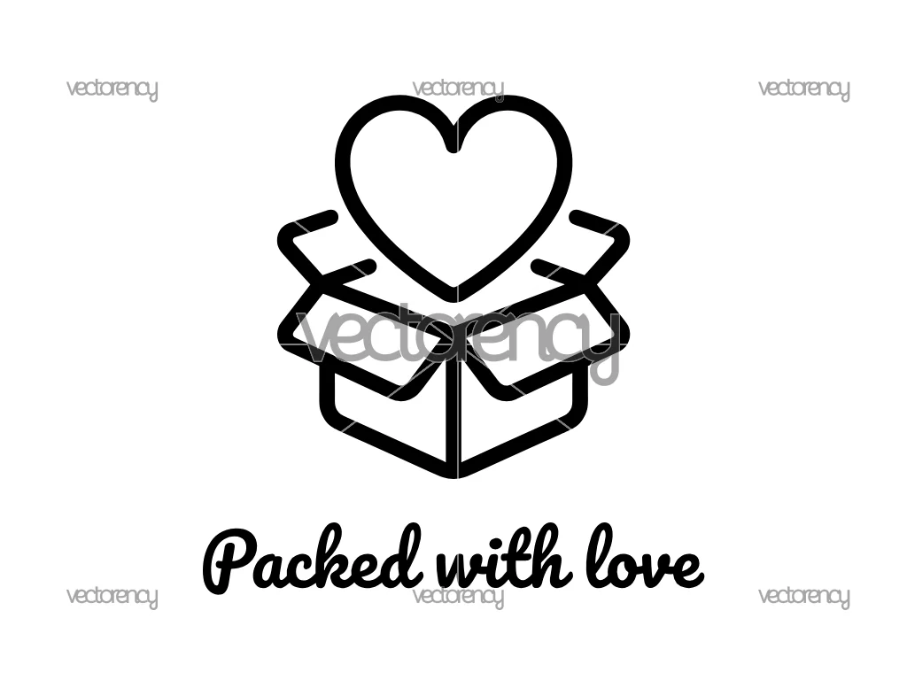 Packed With Love SVG Thank You Card Design PNG EPS DXF