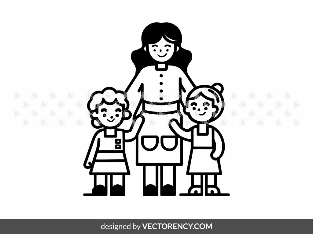 Clipart Nanny SVG Vector, Nanny Outline Picture