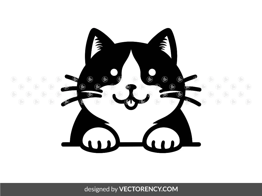 Peeking Maxwell Cat PNG SVG DXF EPS Vector