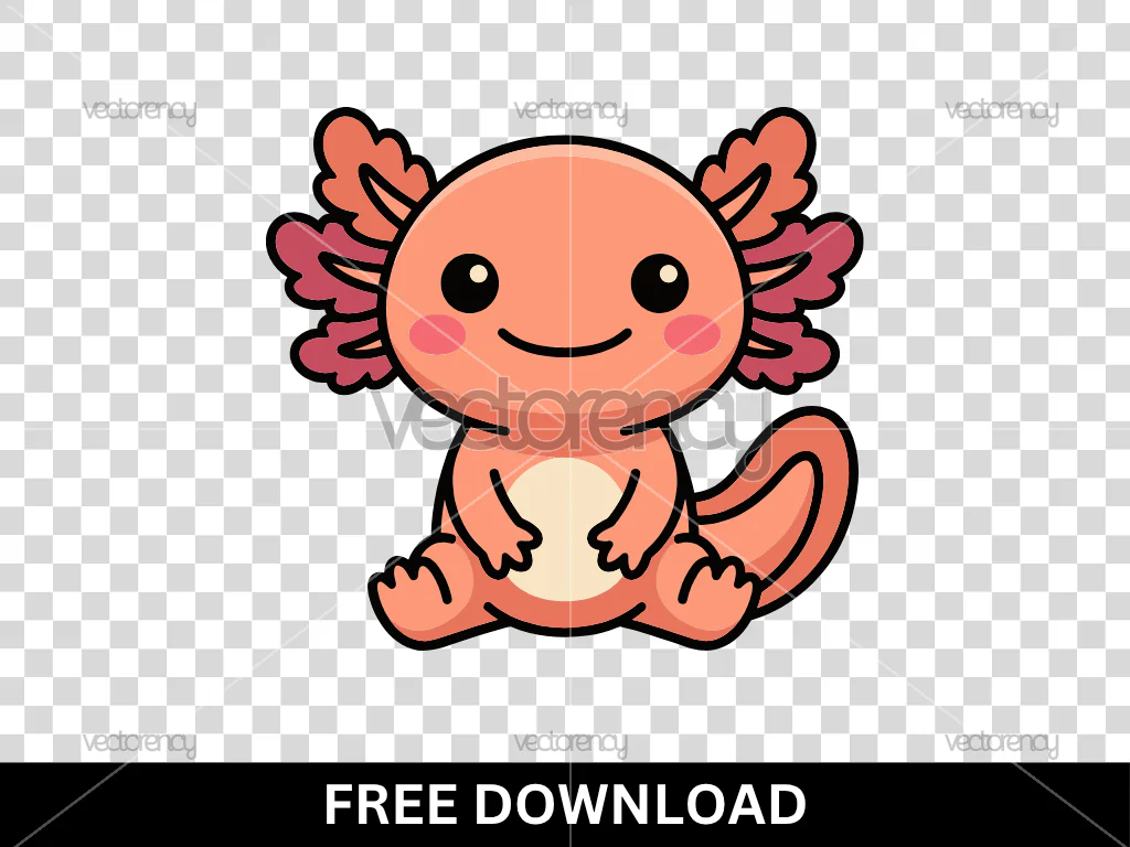 Pink Axolotl Clipart Vector Free Download