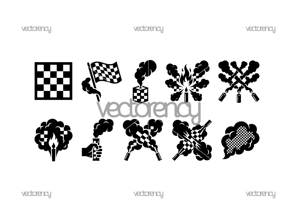 Checkerboard and Flare Smoke Vector SVG