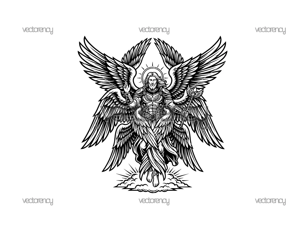 Seraphim Angel Vector Art SVG PNG EPS