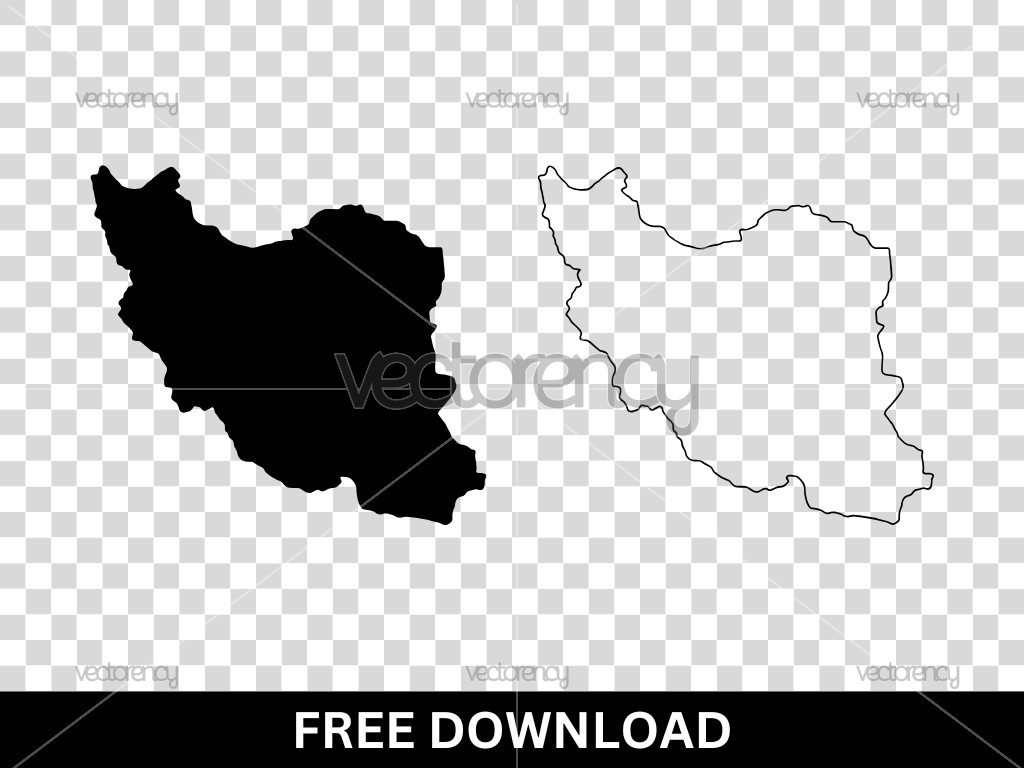 Iran Map Outline SVG Free