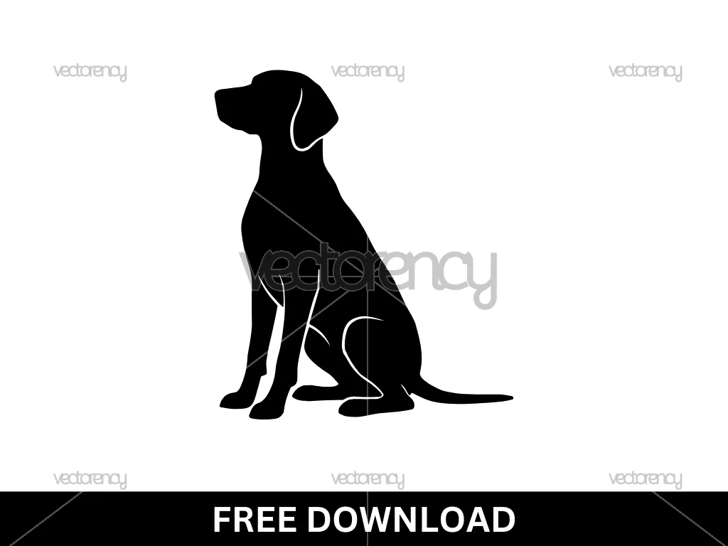 Vizsla Silhouette SVG Stock Free