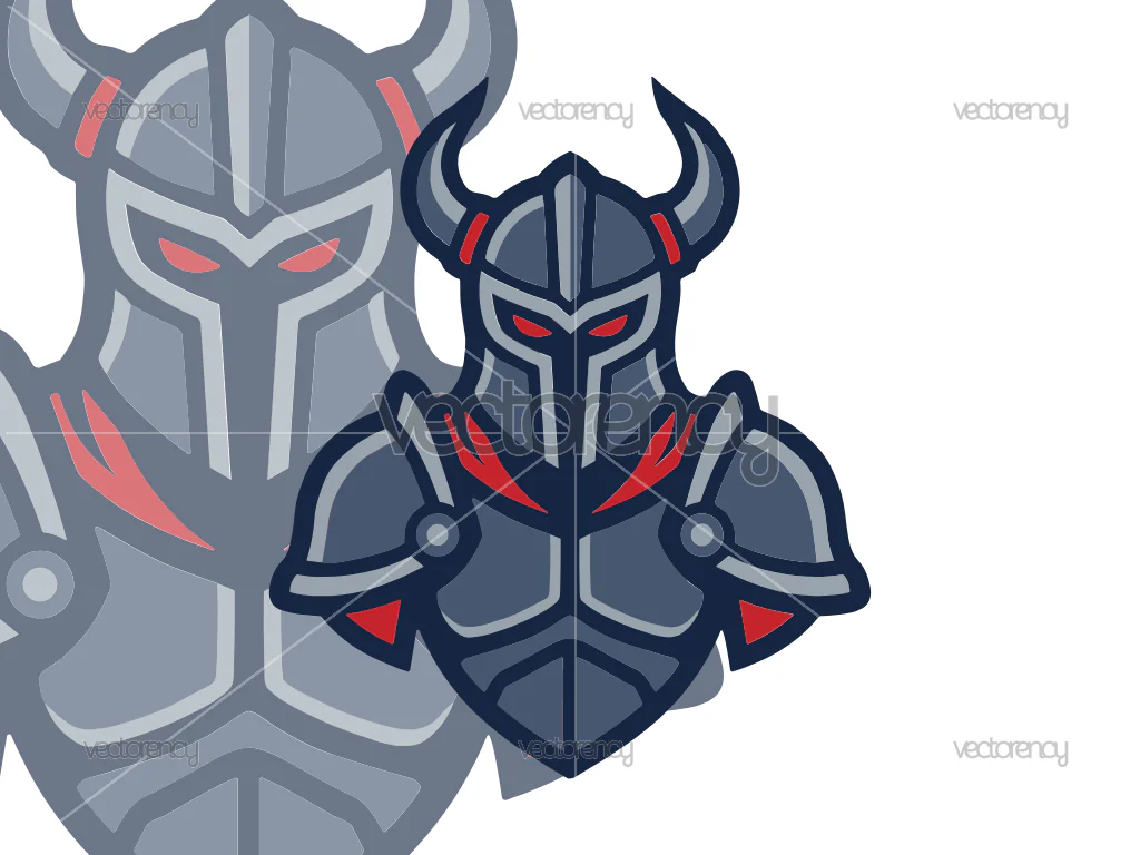 Knight Mascot Esport Logo Design Vector PNG