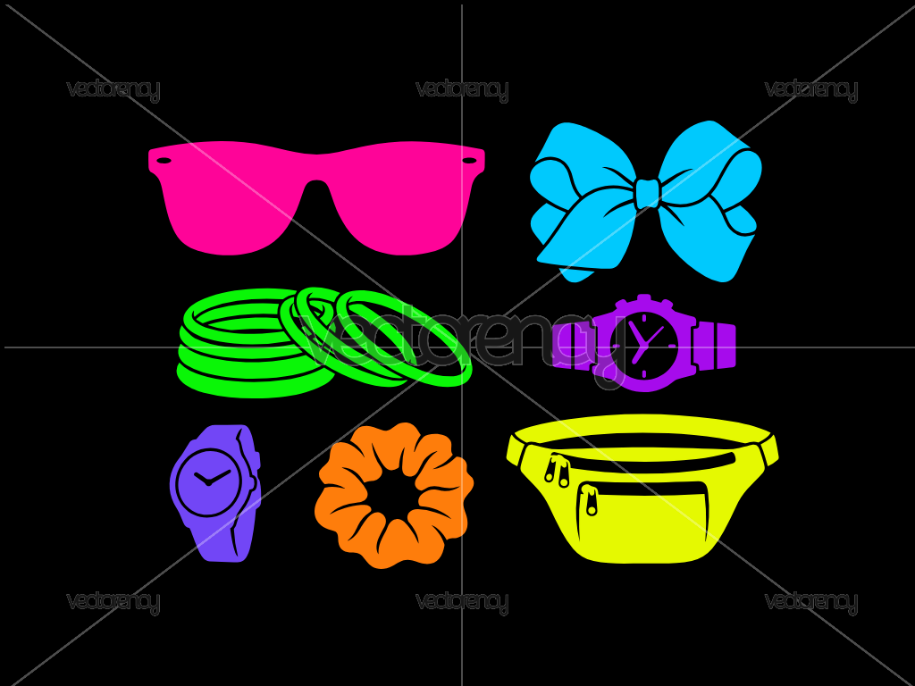 Retro Accessories 80s SVG Cliparts