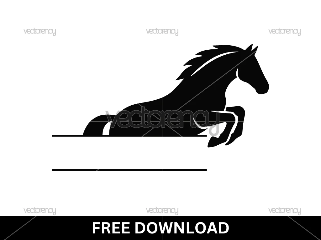 Free Jumping Horse SVG Cut File, Horse SVG Monogram