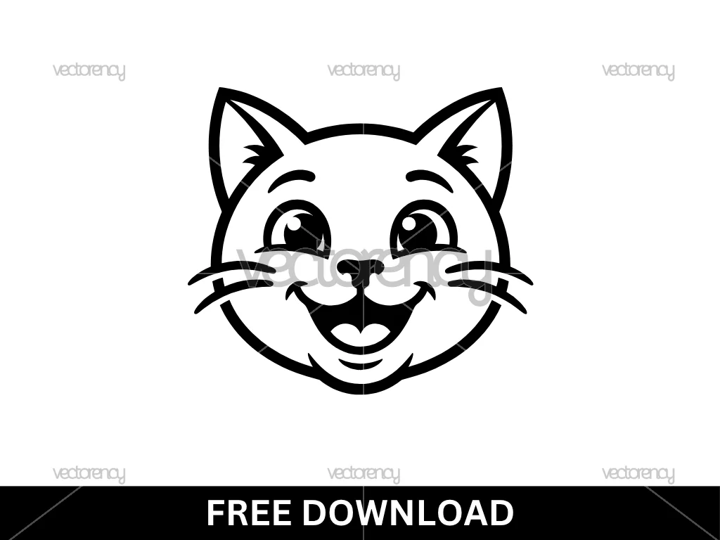 Cute Cat Head Face Outline Cricut Free Download