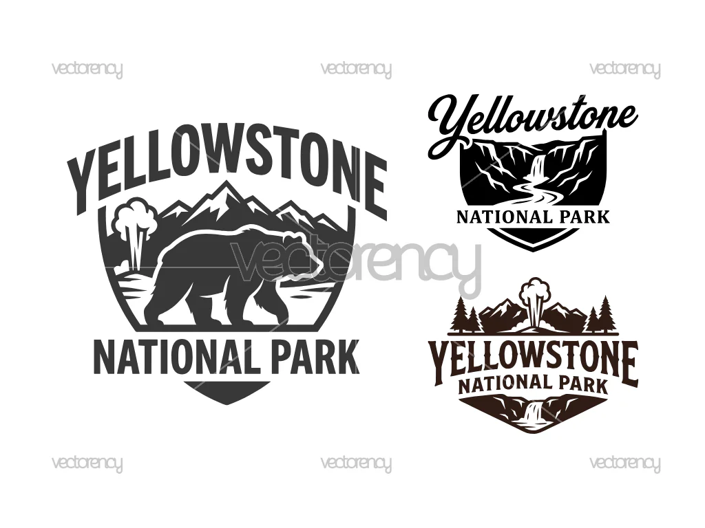 Yellowstone National Park Design Vector SVG PNG Clipart