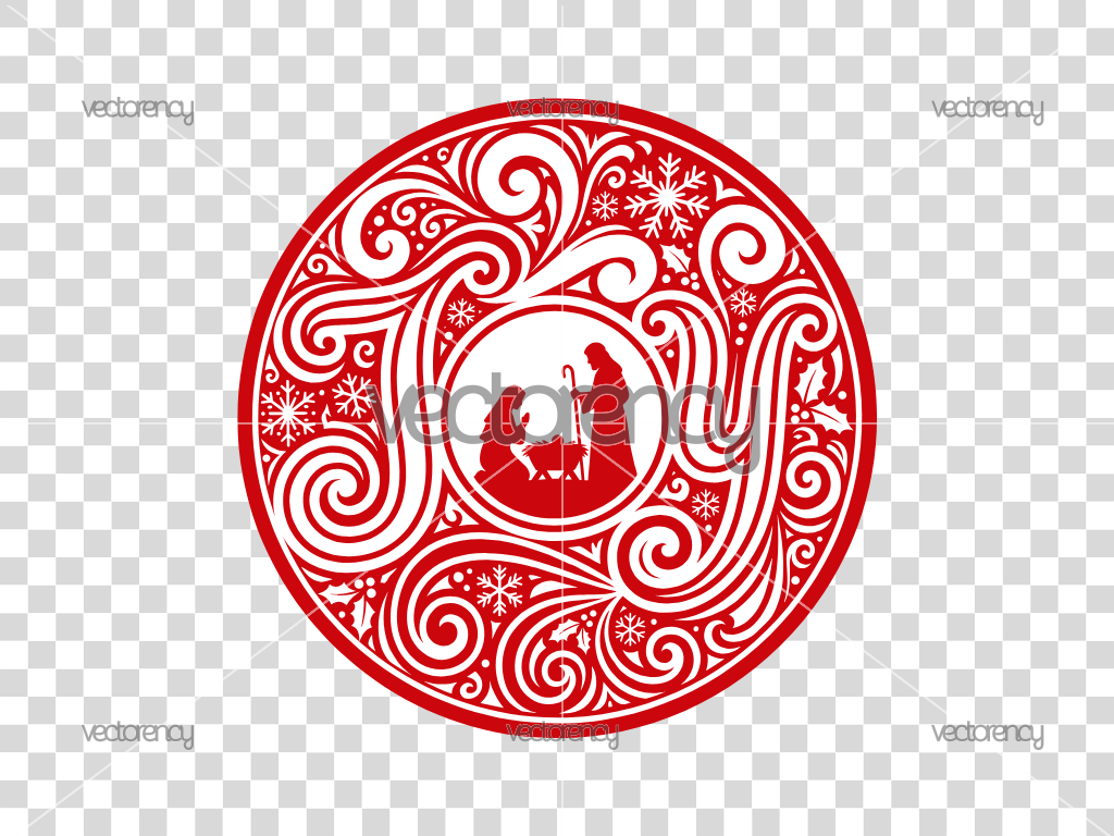Joy Round Christmas SVG PNG Nativity Premium Design