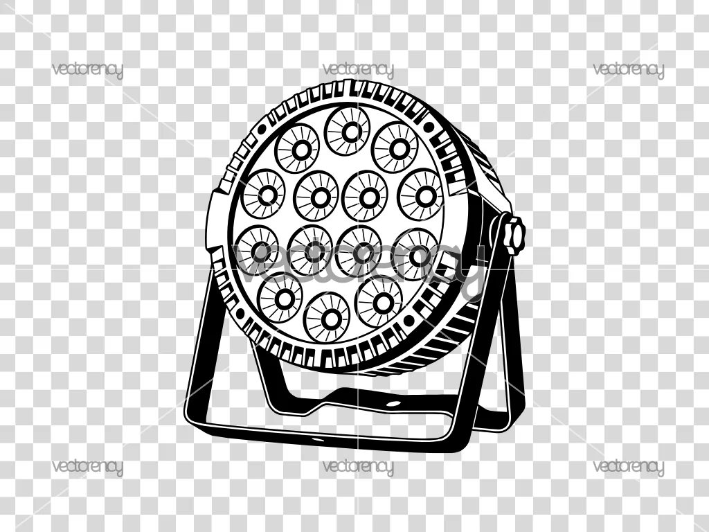 Par Led Lighting Vector Black and White Image PNG EPS SVG