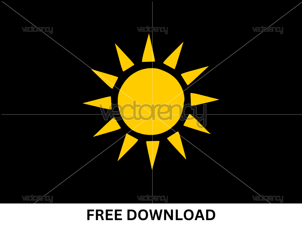 Yellow Stylized Sun SVG Free