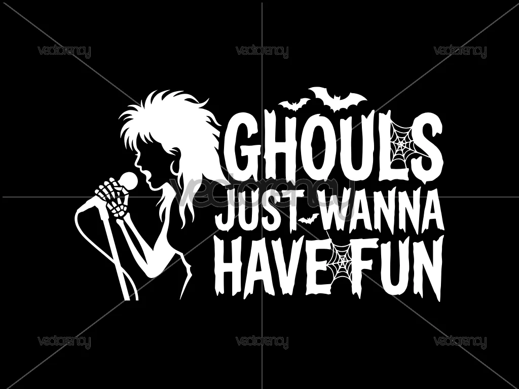 Ghouls Just Wanna Have Fun Parody Cyndi Lauper Graphic SVG PNG