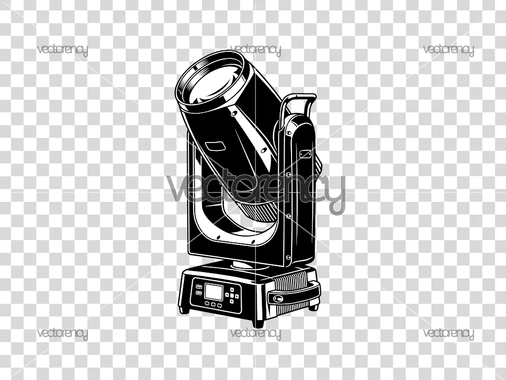 Beam Spot Wash Moving Head Light Vector Illustration