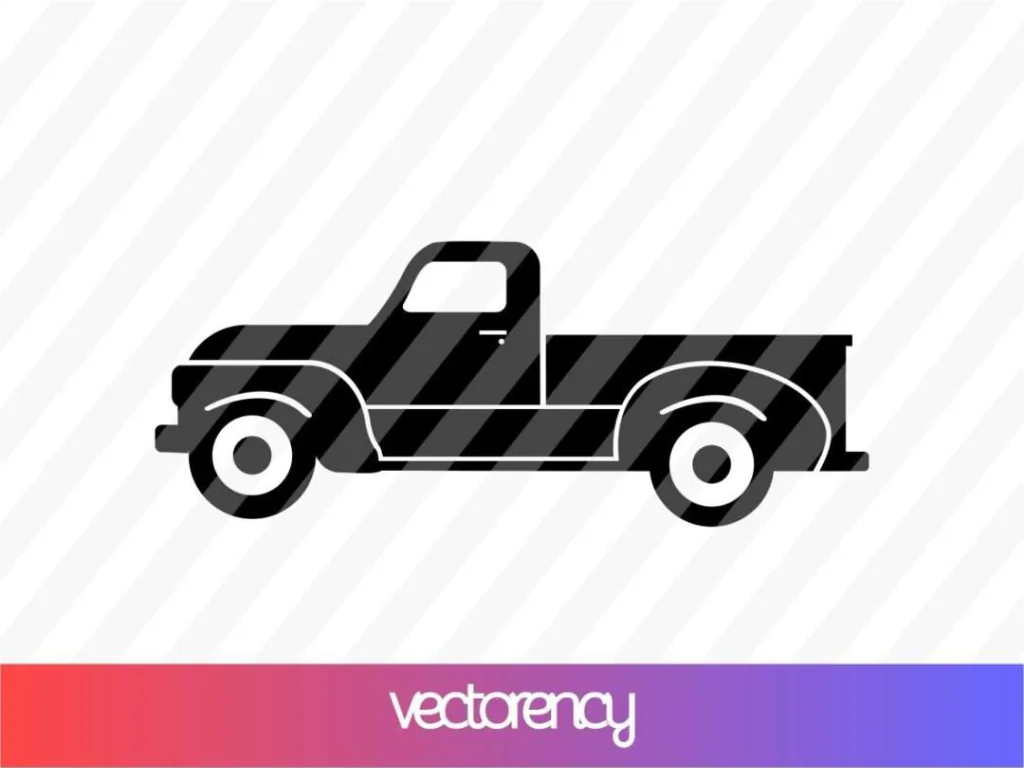 Vintage Truck SVG Silhouette