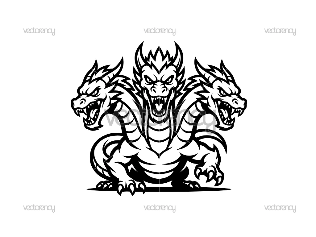 Hydra Mythical Sea Monster Vector SVG