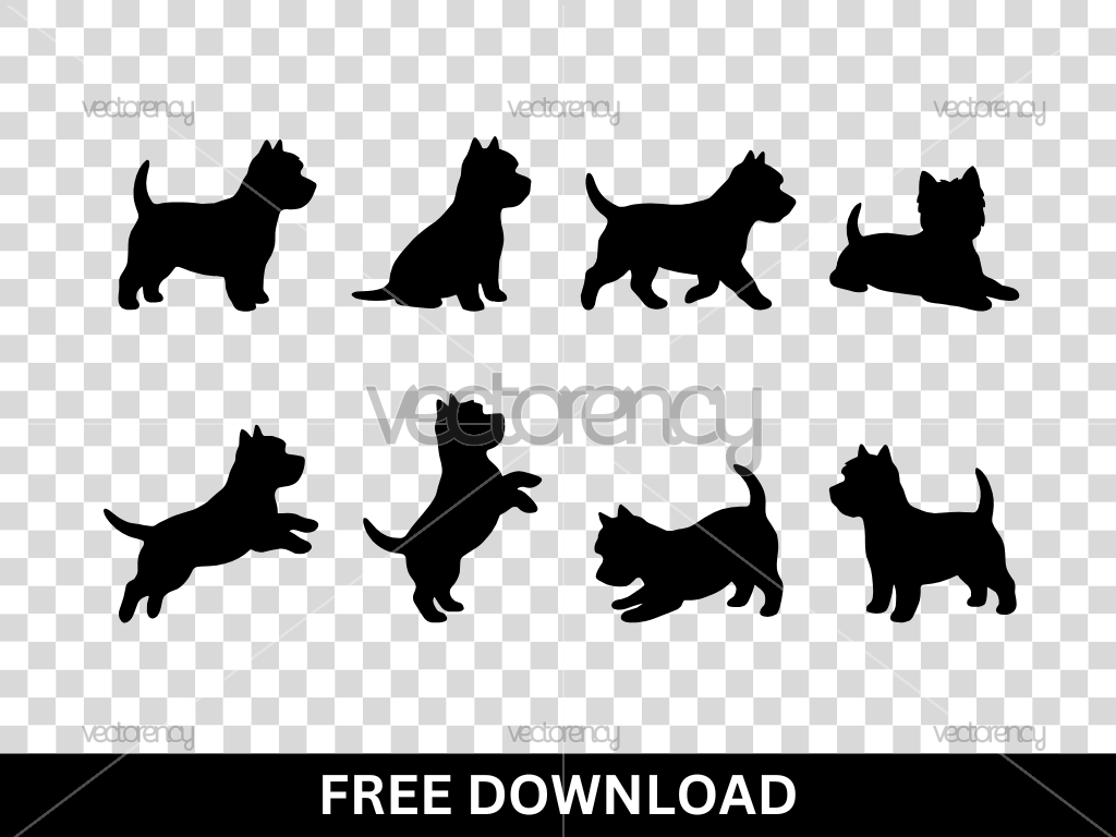 Westie Dog Silhouette Illustration Vector SVG
